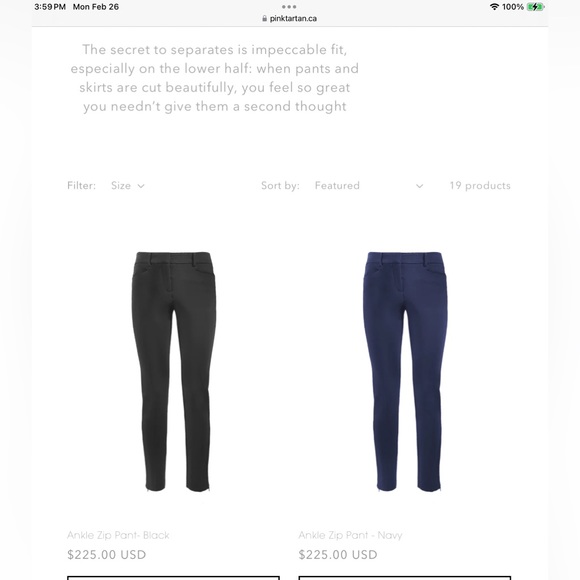 Pink Tartan black ankle zip pants 4 - Picture 15 of 15